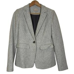 LOFT Size: 0 Grey Cotton Academic Professional Blazer